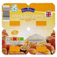 Peach & Passion Fruit Thick & Creamy Yogurt 4x125g Brooklea